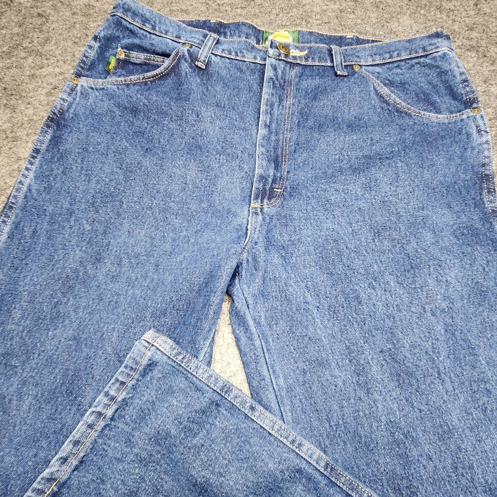 Cabelas Mens Roughneck Denim Traditional Fit Dark Wash 5 Pocket Jeans 38x34